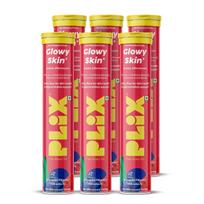 PLIX The Plant Fix Glutathione Effervescent Tablets Watermelon Flavor Skin Glow Support Sugar Free Pack Of 6 X 15 tabs