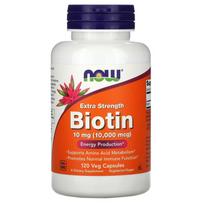 NOW Foods Extra Strength Biotin 10mg (10,000mcg) Veg Capsules, 120 Count 120 pcs - 1 ea