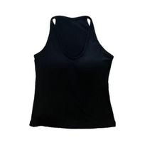 Women's V Neck Halter Padded Tank Tops Ribbed Double Lined Sleeveless Basic Shirts with Built in Bra Summer Sexy Going Out Tops juoda