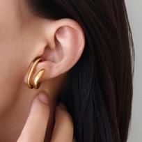 1Pc Ear Cuff Earrings Non-Piercing Double Layer Cuff Ear Clip Earring for Women Fake Cartilage Simple Y2K Jewelry