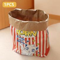 Creative Cute Durable Kraft Paper Popcorn Bag Hidden Food Puzzle Decompression Sound Chew Toy for Cat and Dog LSWJ02 raudona
