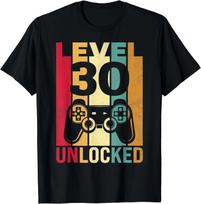 Funny Level 30 Unlocked Him Men BDay Turning 30th Birthday Gift Unisex T-Shirt M