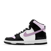 Nike Dunk Thermal Cushioning Abrasion Resistant High top Skateboard Shoes Women's Black White Purple DD1869-103(Team661-) 35.5