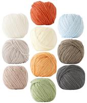 Raw Wool Bamboo Worsted 25g Assorted Colors Yarn, 10-Ball Set, Acrylic, Weight, (approx. 55m), 30.