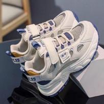 Unisex Kids Soft Sole Running Sports Sneakers Casual Fleece Lined White Dad Shoes 26 mėlyna