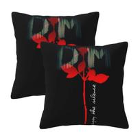 Electronic Rock Depeche Cool Mode 2 Pcs Square Pillowcase Pillow Cover Cushion Decor Comfort Throw Pillow For Home Car Peach skin 18*18(CM)-2Pcs