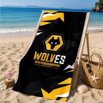 Wolves Football Club Emblem Printed Microfiber Beach Towel, Soft And Absorbent, Quick-Dry, Ideal for Summer Travel, Beach Essential, Swimming Pool 70cmx140cm(27x55inch)
