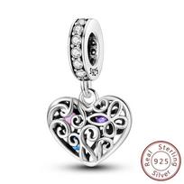 925 Sterling Silver Charms Beads Lovely Cat Pets Dangle Love Heart Charm Clip Stopper Fit Bracelet Necklace DIY Jewelry