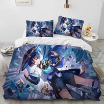 Anime Genshin Impact Game Bedding Set Duvet Cover Bed Set Quilt Cover Pillowcase Comforter king Queen Size Boys Adult Bedding 70x133cm 2pcs