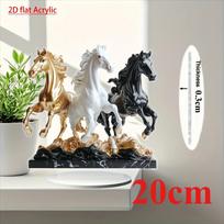 Elegantiškas bohemiško stiliaus krištolinis arklys, 2D plokštis akrilas, namų stalo dekoracija, tinka svetainei, biurui, vakarėliui, Kalėdoms, Helovinui 20cm