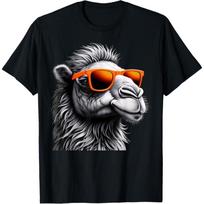 Cool Camel Wearing Sunglasses Graphic Art T-Shirt S juoda