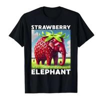 Strawberry Elephant Italian Brainrot Meme Tshirt for Men Women T Shirts Short Sleeve Tops S