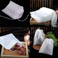 100 pcs Empty Teabags String Heat Seal Filter Paper Herb Loose Tea Bag balta