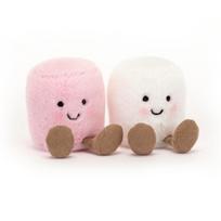 Jellycat Funny Pink and White Marshmallow Plush Toy Decoration for Collection rožinė