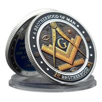 Masonų Freemasonry Sidabrinė Monetų Kolekcionuojami Daiktai Brolija Dievo Akis Monetų Gamyba Gerus Vyrus Geresniais Atminimo Medalis