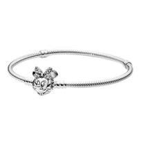 Pandora Disney serija Blizganti Minnie portreto apyrankė Moteriška apyrankė Sidabrinė 597770CZ Box,16