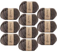 Raw Wool Knitworm Yarn Chatty Melange Worsted 25g Wood 10-Ball Set, Weight, (approx. 46m), 60% Acrylic, 40% Wool, 5.