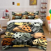 Colorful dice pattern. Bedding sets Duvet cover sets Duvet covers Pillowcases(1*Duvet Cover 2*Pillowcases without duvet insert) 135x200cm