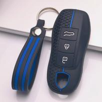 Silicone Smart Key Cover for Porsche Cayenne Macan Panamera 911 Boxster Cayman with Keychain Honeycomb Texture Shockproof Smart Key Shell Accessory juoda