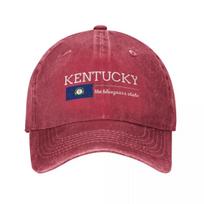 KENTUCKY State with Flag Baseball Cap Trucker Cap Golf Wear fun hats Luxury Brand Caps Unisex Womens