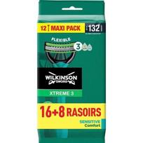 Wilkinson Sword Xtreme 3 Sensitive Disposable Razor with 3 Blades x24