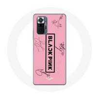 Dėklas Xiaomi Redmi Note 10 Pro - Blackpink - Juodas logotipas - Minkštas silikonas - Rožinis - Unisex juoda