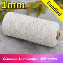 Makramė medvilninė virvė Natūrali medvilninė virvė Twisted Minkšta medvilninė virvelė Virvelė DIY Sienų dekoracija Augalų pakabos Rankdarbiai Mezginiai Rankdarbių virvelė 1mmx100m