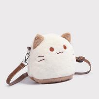 Cute cat plush small bag female new high-value cartoon fluffy doll hand bag female