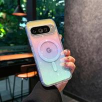 Luxury Laser Glitter Phone Case for Google Pixel 9 10 Pro XL 9A 9pro for Magsafe Magnetic Shockproof Bumper Hard Cover Funda Google Pixel 9