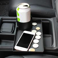 Automobilio puodelio laikiklio padėklas - Universalus puodelio laikiklio praplėtimas automobiliui Daugiafunkcis padėklas ir didelė daiktadėžė automobiliams, sunkvežimiams, kemperiams CHINA