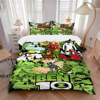 3pcs bedding set Ben 10 Aliens Includes 1 Comforter+2 Pillowcases, Without Pillow Inserts, Soft Comfortable, Lightweight Breathable252 135x200cm
