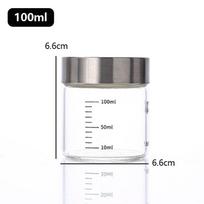 100-500ml Stiklinis maisto laikymo indelis Nešiojamas Sandarus Storas Aukšto boro silikatinio stiklo Termostabilus Skysčių laikymo indelis Su matavimo skale Sandarus stiklainis gray