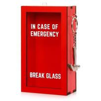 Break In Case Emergency Gift Box Red Wooden Material Gag Gift Organizer with Hammer Prank Gift Boxes for Birthday Holiday