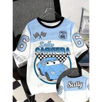 2026 Lightning Mcqueen&Sally Cato Graphic Football Jersey O-Neck Cute Casual Sportswear Fashion Y2k Top Men's Women's T-shirts XXS