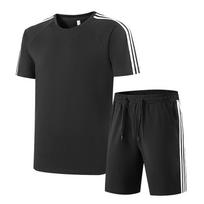 Summer Set Men's Casual Sports Short Sleeved Set Men's Two-piece Set 2XL juoda