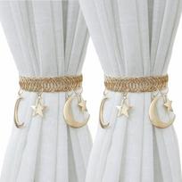 2Pcs Vintage Curtain Tie Backs Creative Curtain Holdbacks Simple Curtain Buckle  Drapery Hardware Style 3 Gold