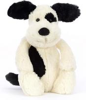 Jellycat Peltier Shy Black Cream Puppy Medium 9 cm x 12 cm x 31 cm & - L L H