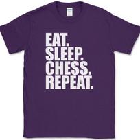 Eat Sleep Chess Repeat T-Shirt Funny Player Strategy Humor Gift Text Tee 9 2XL