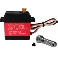DS3120MG 20KG Skaitmeninis servo | Vandeniui atsparus aliuminio korpusas | 180° valdymo kampas | Didelis sukimo momentas RC automobiliams | Raudonas, Metalinis raudona