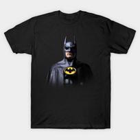 Men Black Print T-shirt Michael Keaton Batman Noire No-Cut Transfer Paper Print Cotton Tshirt 3XL