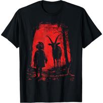 Lack Demon Goat Forest Satan Gothic Alternative 666 TShirt Round Neck Street Casual Short Sleeve TShirt S