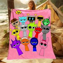 17 Styles Music S-Sprunki Printed Blanket Warm Soft and Comfortable Home Travel Blanket Sofa Bedding Cover Blanket for Gifts 75x90cm
