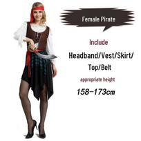 Suaugusiųjų Karibų pirato Cosplay Helovino kostiumas One Size black