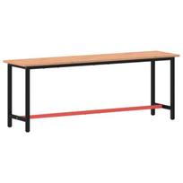 Vidaxl darbastalis, 220x55x81,5cm, bukmedžio masyvas ir metalas, Ruda