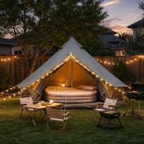 Oksfordo varpo formos palapinė šeimos stovyklavimui, erdvi 3 m jurta su viryklės išleidimo anga, didelė glamping palapinė 3–4 žmonėms