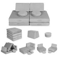 Didelė sulankstoma modulinė sofa vaikams ,pilka, Ecotoys