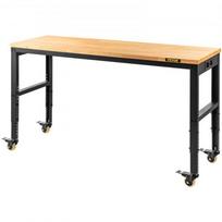 Darbo stalas, 155x51x105 cm, Rudas, Reguliuojamo aukščio metalinis rėmas