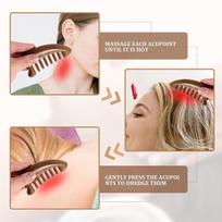 Šepečiai ir plaukų aksesuarai-Meridian Wooden Scalp Massage Comb | Antistatinis | Sandalmedžio terapija | Atsipalaidavimo pagalba