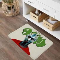 M-MF DOOMS Rapper Floor Mat Eco Flannel Doormat Non-Slip Odorless Indoor Soft Short Plush Floor Rug 40x60cm