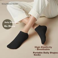 Baicaoyuan Disposable Socks Unisex Summer Thin Short Ankle Socks Travel Wash-Free No-Show Socks